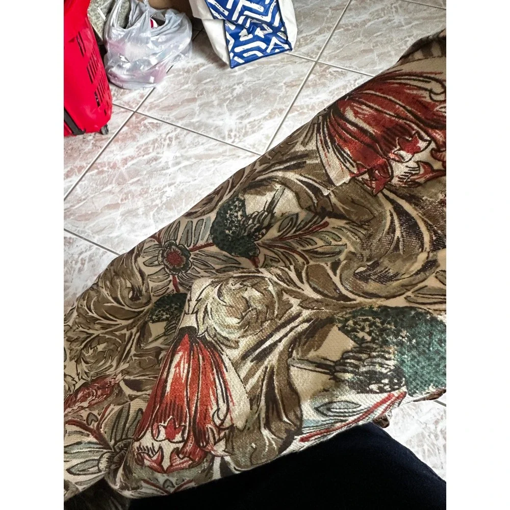 Southern Living at Dillards 100% Linen Tablecloth Bird Floral Print 60x120 Rect